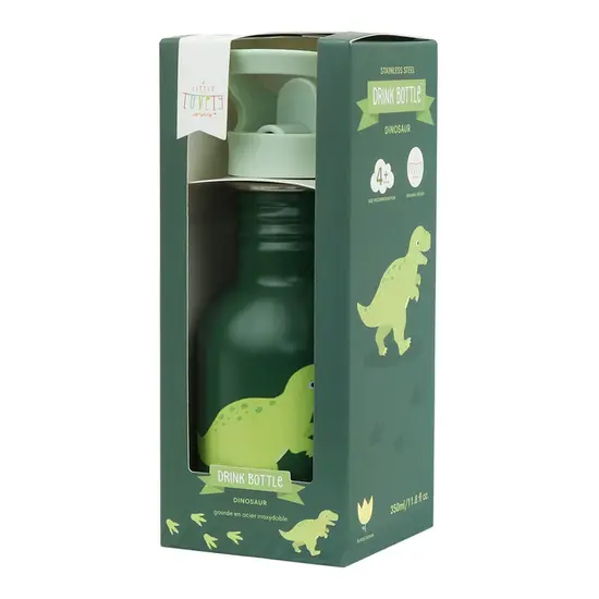 A Little Lovely Company A Little Lovely Company | Petite gourde en acier inoxydable « Dinosaure »