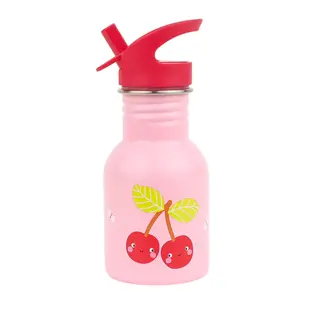 A Little Lovely Company | Petite gourde en acier inoxydable « Joyeuses cerises »