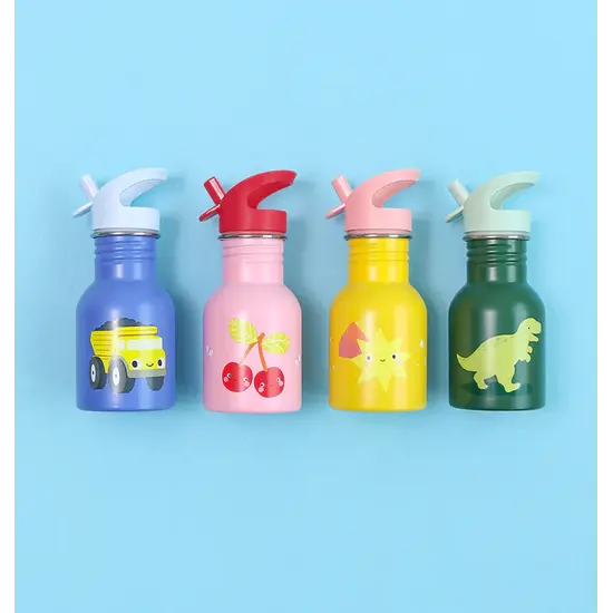 A Little Lovely Company A Little Lovely Company | Petite gourde en acier inoxydable « Joyeuses cerises »