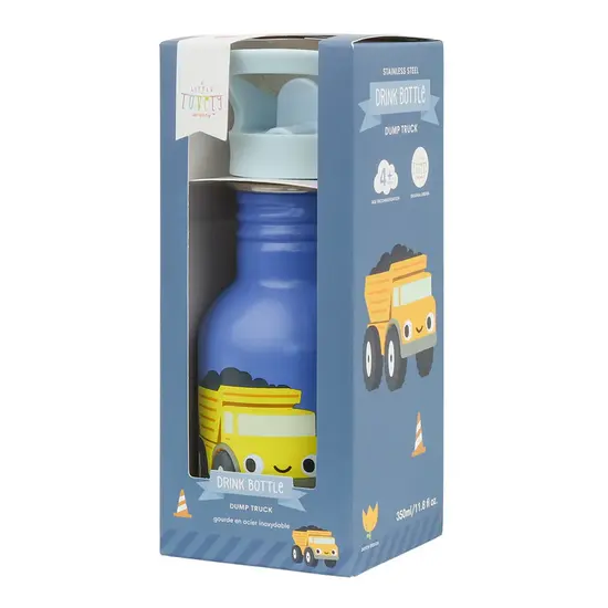 A Little Lovely Company A Little Lovely Company | Petite gourde en acier inoxydable « Camion-benne »