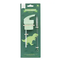 A Little Lovely Company | Ensemble bouchon, paille et brosse Dinosaure