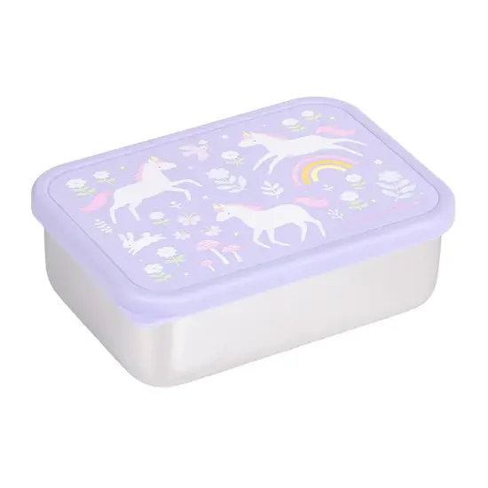 A Little Lovely Company A Little Lovely Company | Boîte à lunch en acier inoxydable Unicorn Dreams