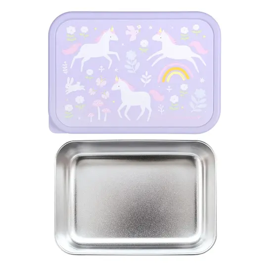 A Little Lovely Company A Little Lovely Company | Boîte à lunch en acier inoxydable Unicorn Dreams