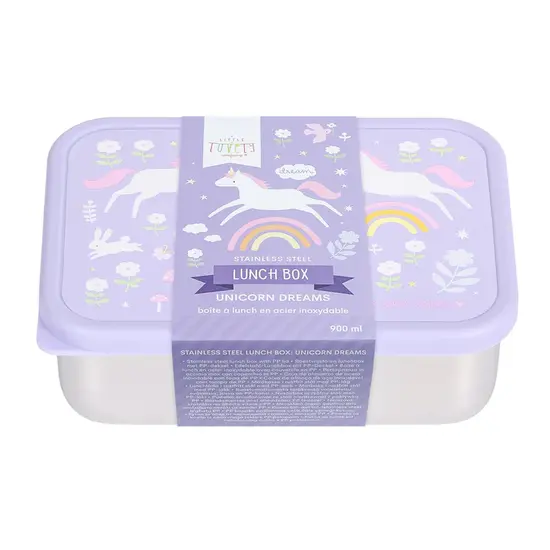 A Little Lovely Company A Little Lovely Company | Boîte à lunch en acier inoxydable Unicorn Dreams