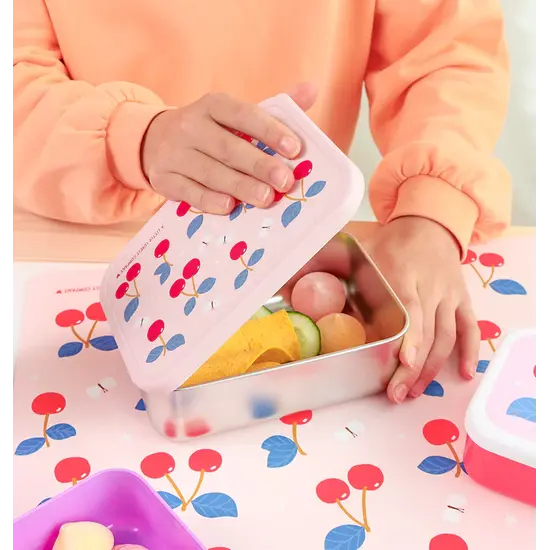 A Little Lovely Company A Little Lovely Company | Boîte à lunch en acier inoxydable « Cerises »