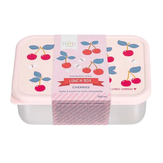 A Little Lovely Company A Little Lovely Company | Boîte à lunch en acier inoxydable « Cerises »