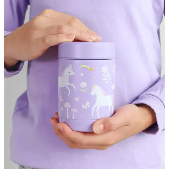 A Little Lovely Company A Little Lovely Company | Récipient alimentaire isotherme en acier inoxydable Unicorn Dreams