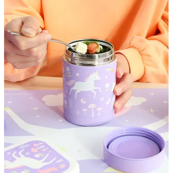 A Little Lovely Company A Little Lovely Company | Récipient alimentaire isotherme en acier inoxydable Unicorn Dreams