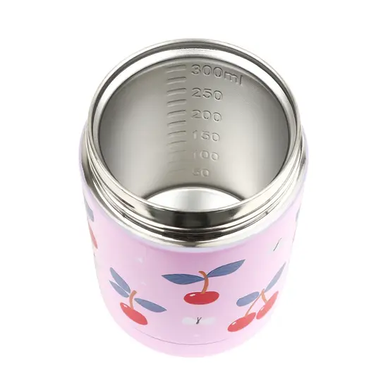 A Little Lovely Company A Little Lovely Company | Récipient alimentaire isotherme en acier inoxydable, motif cerises