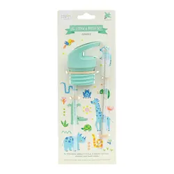 A Little Lovely Company | Ensemble bouchon, paille et brosse Jungle