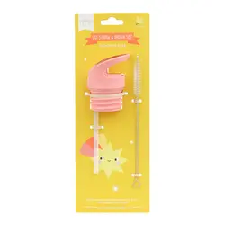 A Little Lovely Company | Ensemble bouchon, paille et brosse « Étoile filante »