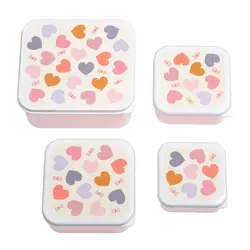 A Little Lovely Company | Coffret déjeuner et collation « Cœurs »