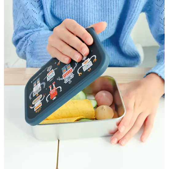 A Little Lovely Company A Little Lovely Company | Boîte à lunch en acier inoxydable « Robots »