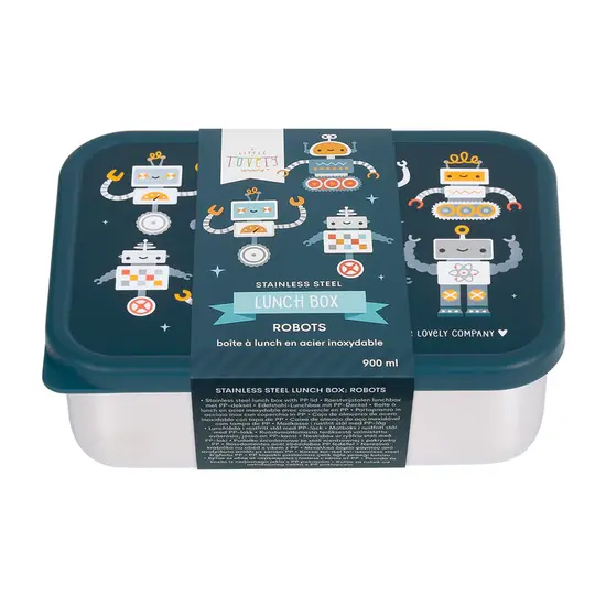 A Little Lovely Company A Little Lovely Company | Boîte à lunch en acier inoxydable « Robots »