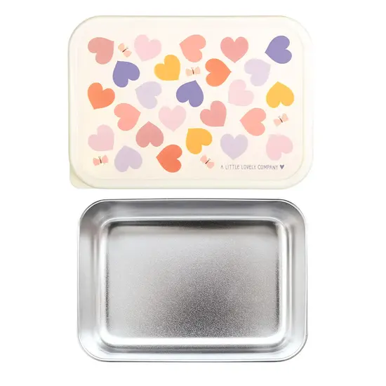 A Little Lovely Company A Little Lovely Company | Boîte à lunch en acier inoxydable « Cœurs »