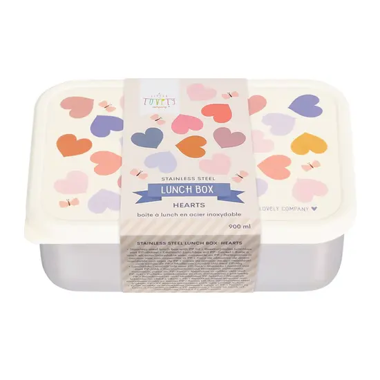 A Little Lovely Company A Little Lovely Company | Boîte à lunch en acier inoxydable « Cœurs »
