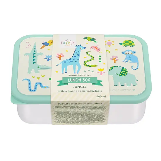 A Little Lovely Company A Little Lovely Company | Boîte à lunch en acier inoxydable Jungle