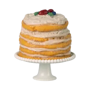 Maileg | Party Cake And Cake Stand mouse Off white