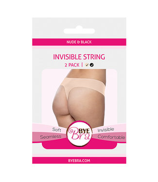 Bye Bra Bye Bra - Onzichtbare String (Lichte Huidskleur & Zwart 2-Pack) S
