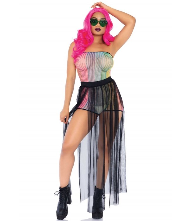 Lurex Net  Strapless Romper - One Size