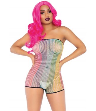 Leg Avenue Lurex Net  Strapless Romper - One Size