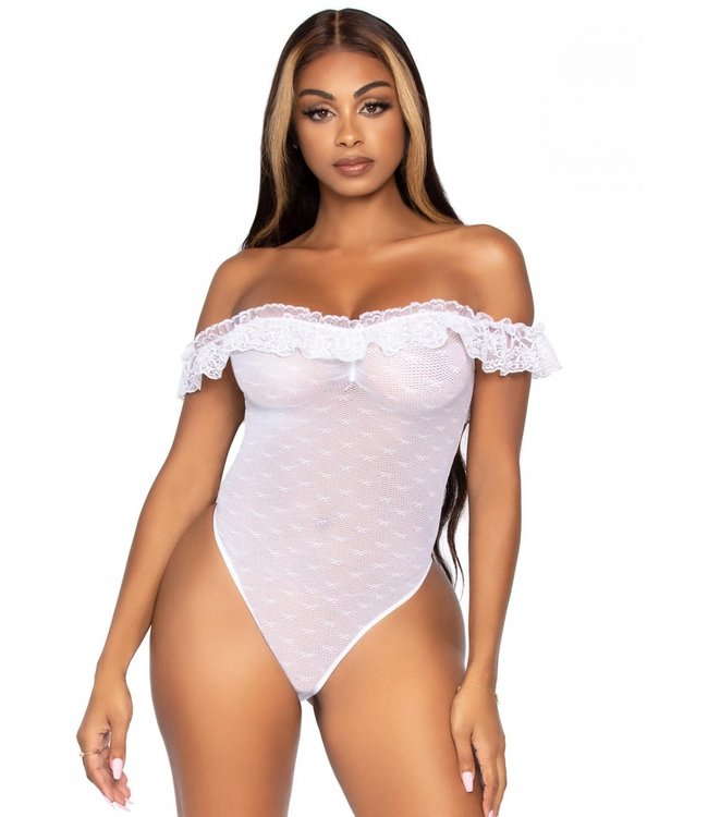 LEG AVENUE OFF THE SHOULDER TEDDY