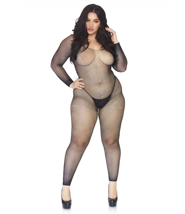 LEG AVENUE CRYSTALIZED NET BODYSTOCKING