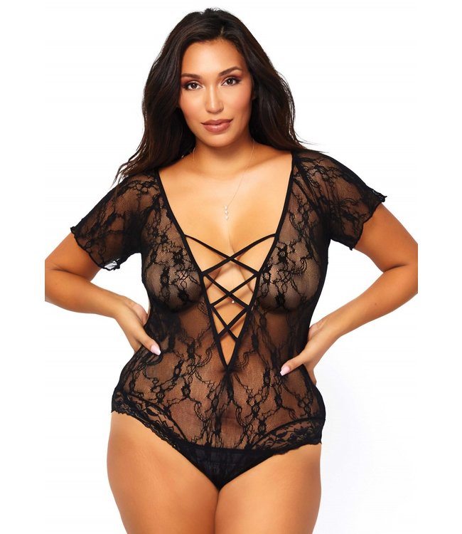 Floral lace teddy +