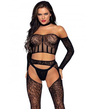 Leg Avenue TOP, SUSPENDER HOSE & G-STRING