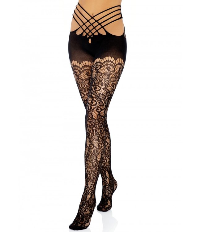 Wrap Around Crotchless Tights O/S