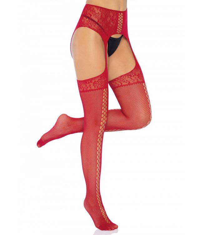 Lace Up Garterbelt Stockings O/S