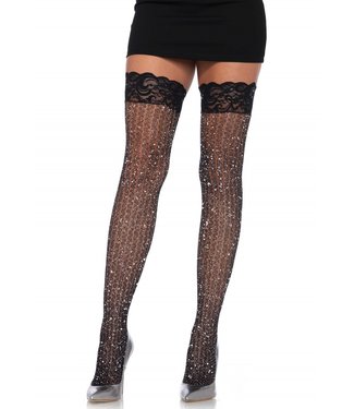 Leg Avenue Lurex Cable Stay Ups - One Size
