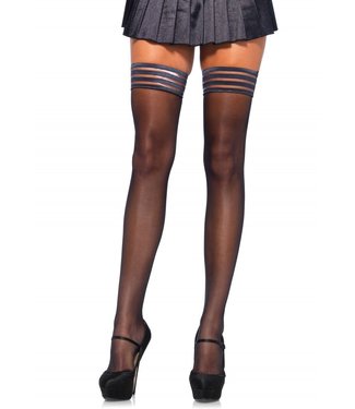 Leg Avenue Sheer Stay Up With Striped Top O/S