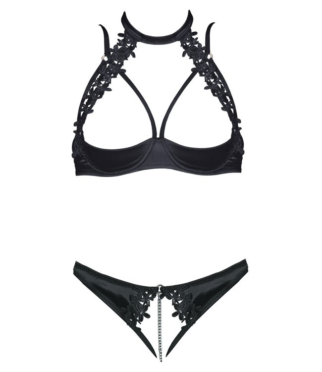 Cottelli Bra Set With Open Crotch