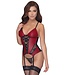 Cottelli Collection Red Wetlook and Lace Corset