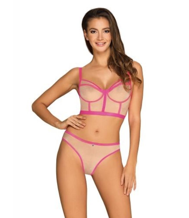 OBSESSIVE NUDELIA 2-PCS SET PINK