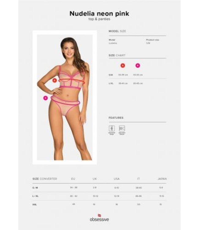 OBSESSIVE NUDELIA 2-PCS SET PINK