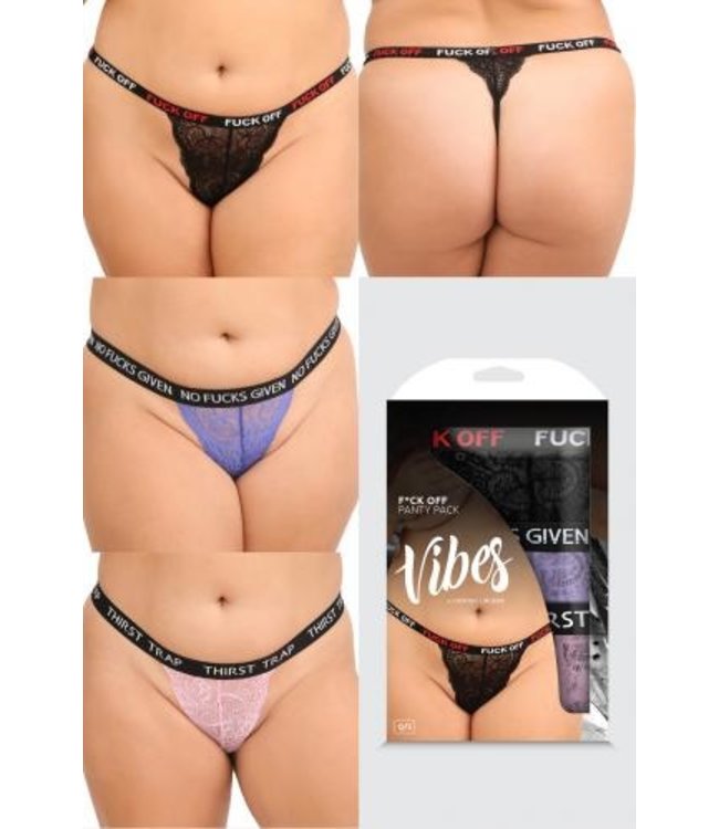 F*CK 3-Pack Strings - Curvy