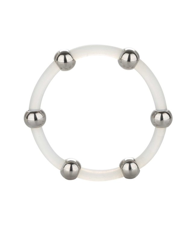 Steel Beaded Silicone Ring XL