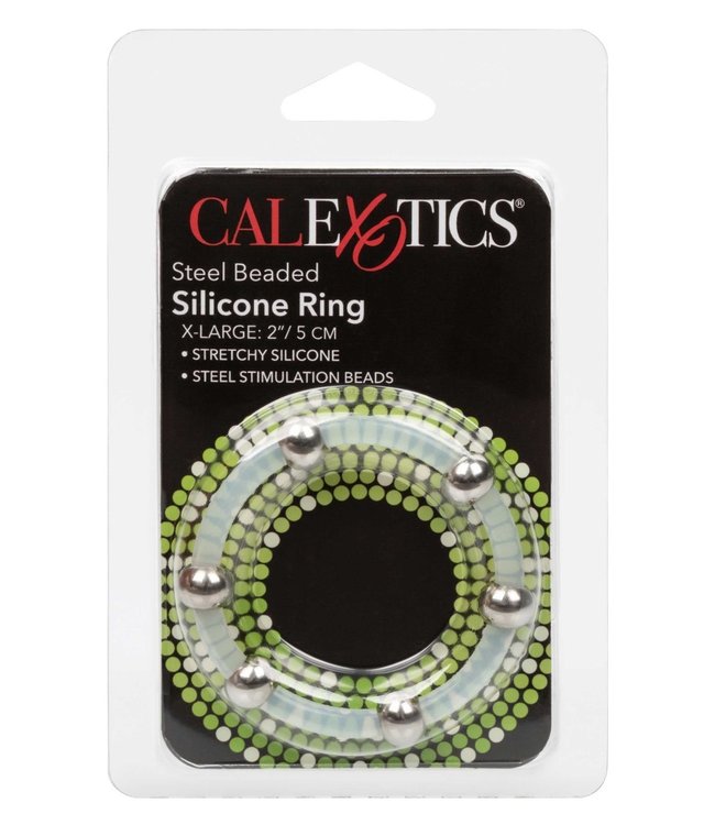 Steel Beaded Silicone Ring XL