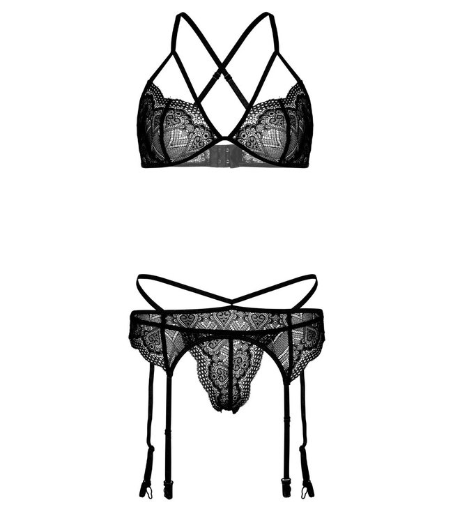 4PC Garter Lingerie Set