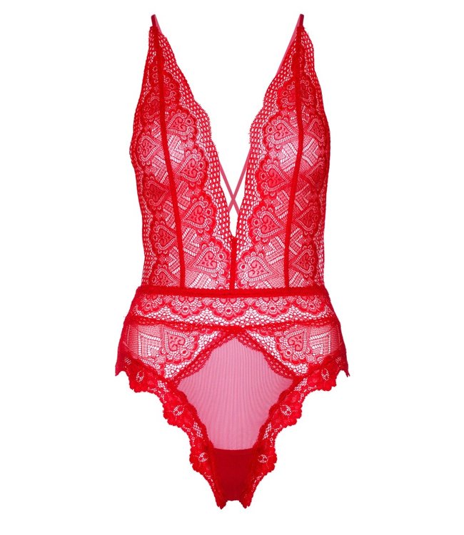 Deep-V Lace Teddy