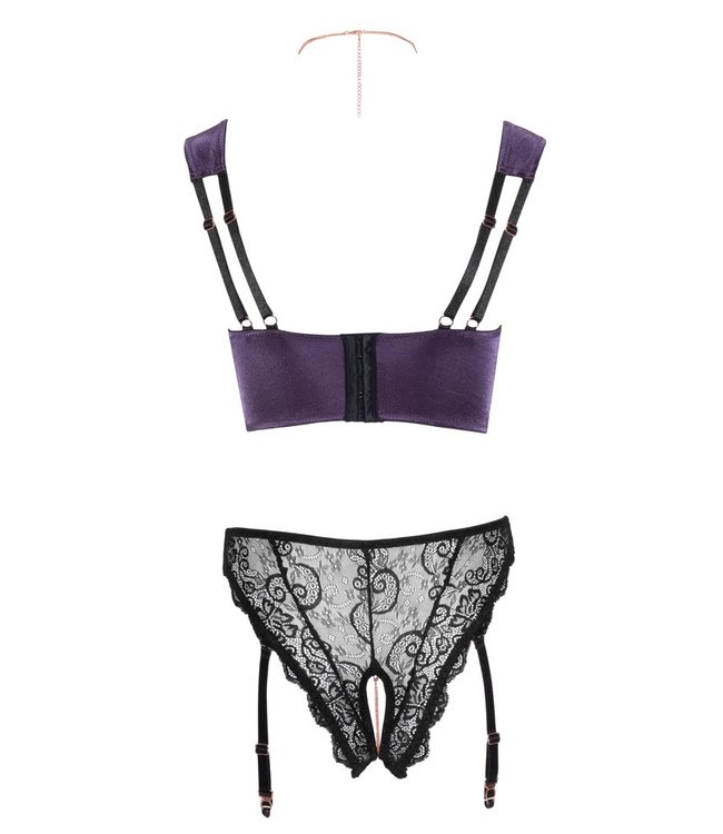 ABIERTA FINA SHELF BRA AND CROTCHLESS SUSPENDER BRIEFS