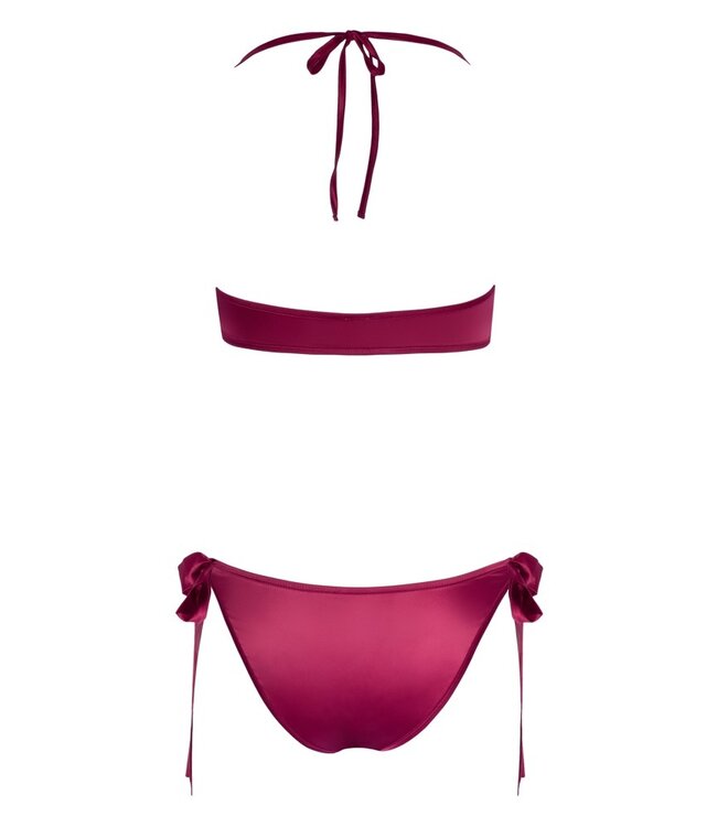Cottelli Tie Up Bra And Briefs Set Red