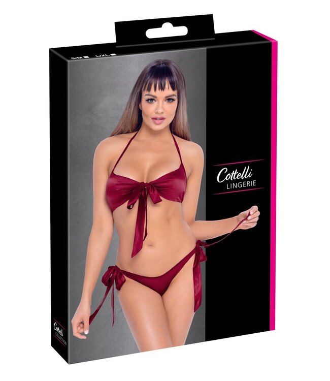 Cottelli Tie Up Bra And Briefs Set Red