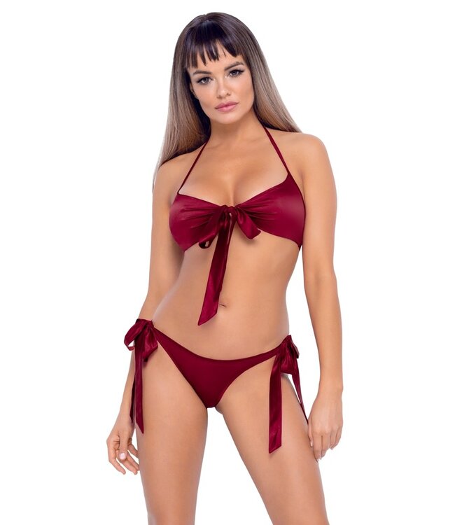 Cottelli Tie Up Bra And Briefs Set Red
