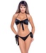 Cottelli Cottelli Tie Up Bra And Briefs Set Black