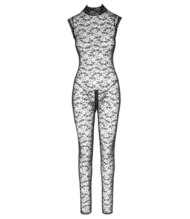 Lace Jumpsuit with Crotch Zipper