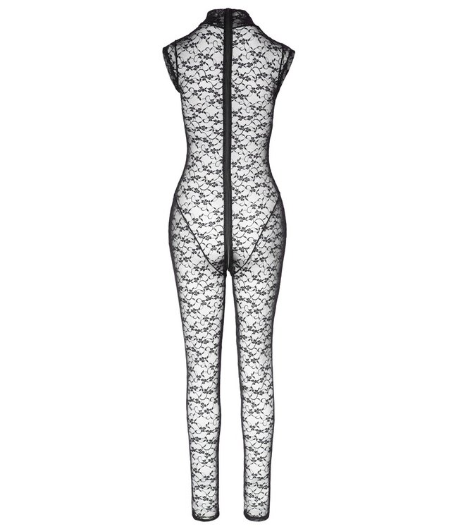 Lace Jumpsuit with Crotch Zipper