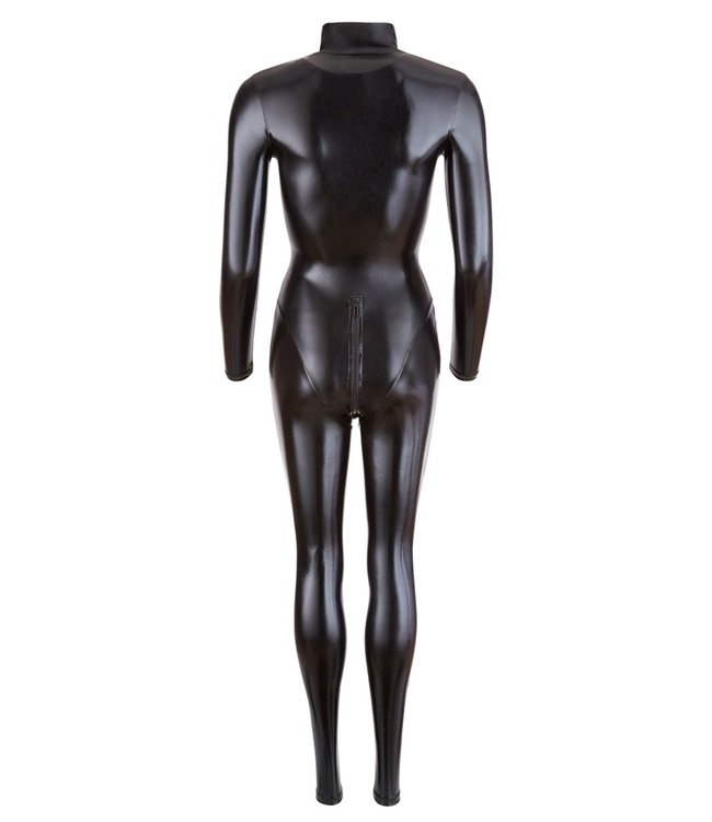 Wetlook Catsuit with Long Sleeves and Zipper